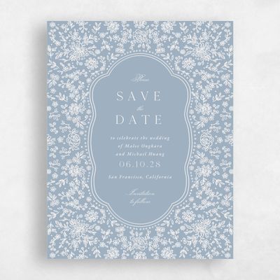 Powder Blue Wedding Save the Date - Justine Portrait