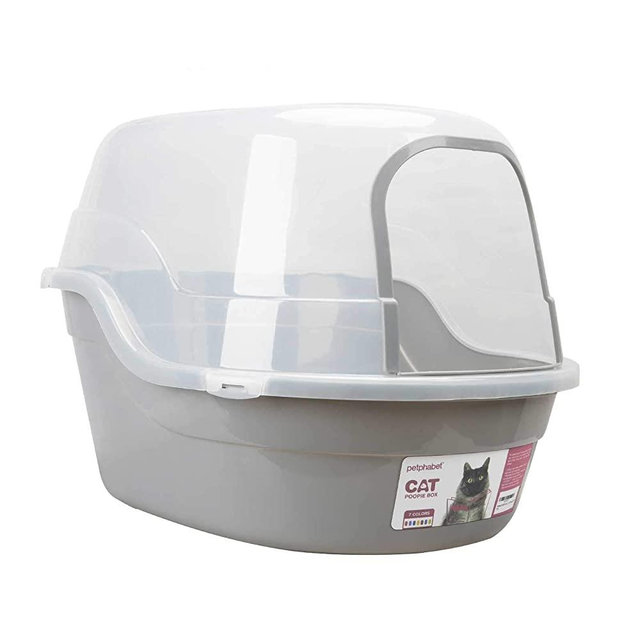 Petphabet Covered Litter Box, Jumbo Hooded Cat Litter Box Holds Up to Two Small Cats Simultaneously,Extra Large