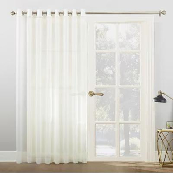 No. 918 84-in Ivory Sheer Grommet Single curtain panel