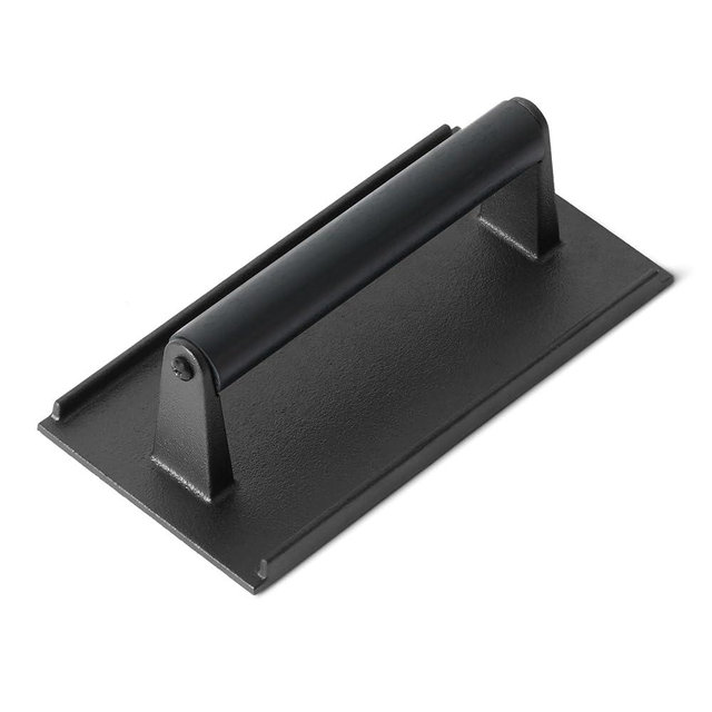 Amazon Basics Cast Iron Burger Press, Rectangle, 8.11 x 4.2 x 2.7 inch, Black, 1-Pack