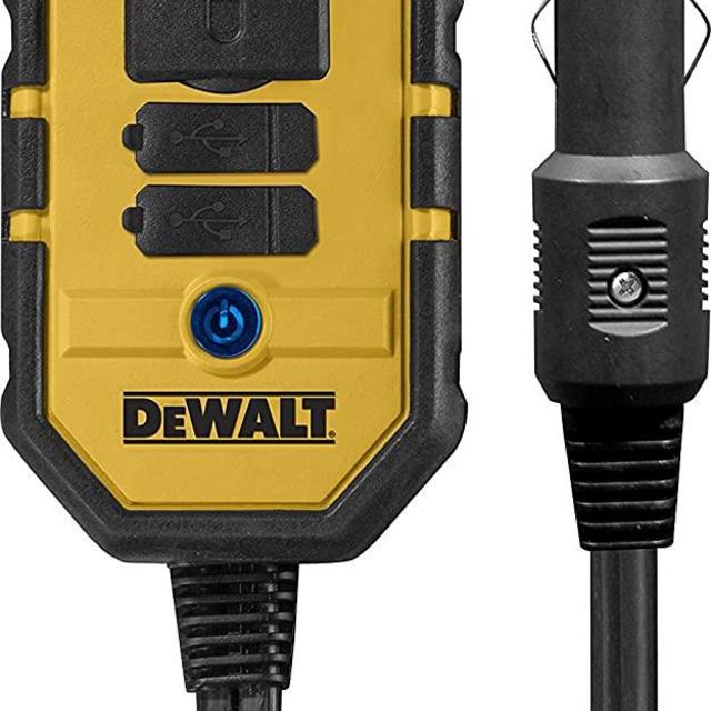 DEWALT DXAEPI140 Power Inverter 140W Car Converter: 12V DC to 120V AC Power Outlet with Dual 3.1A USB Ports