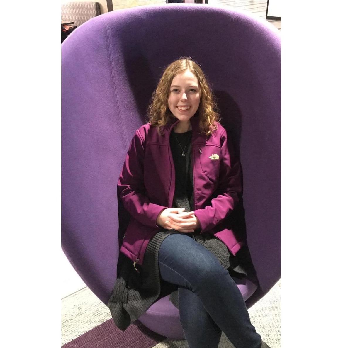 Lindsey found the perfect chair in the KSU student union.