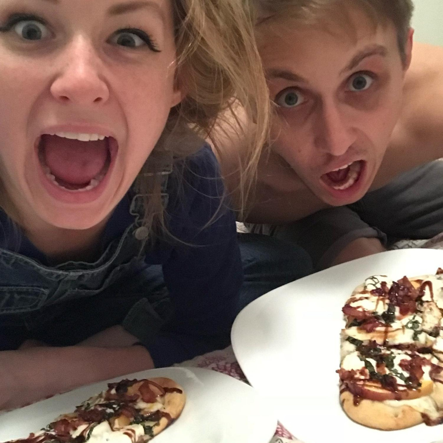 Pizza night in our tiny Brooklyn sublet - 2017