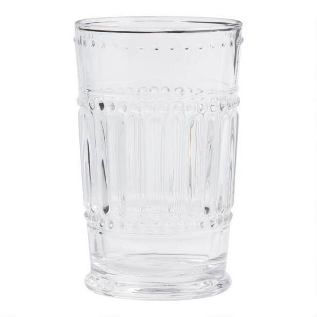 Clear Pressed Glass Highball Glasses Set of 4