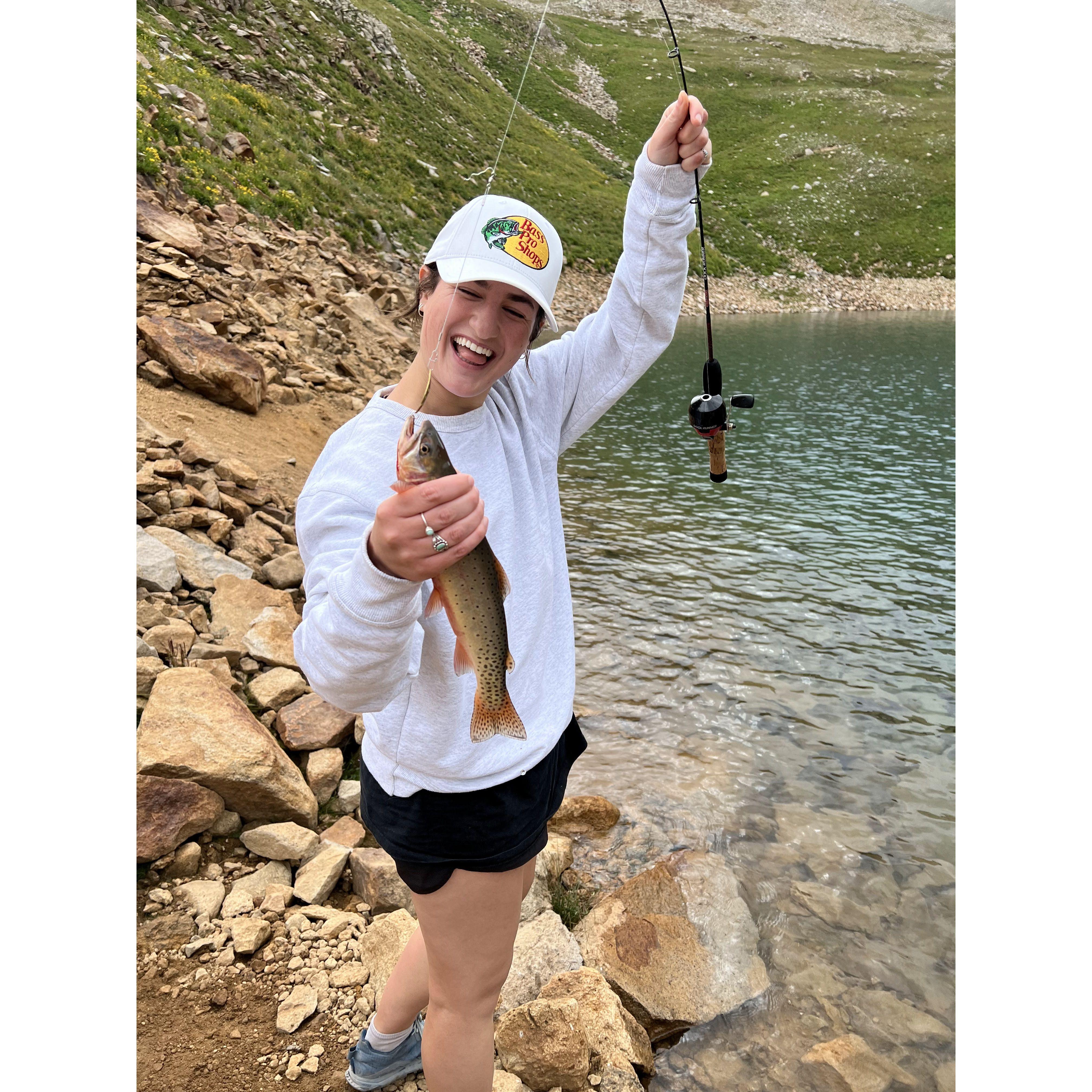 Catching some cutthroat trout at an alpine lake in Telluride