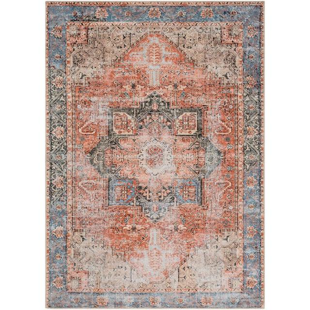 Mya Oriental Rose/Blue/Beige Area Rug