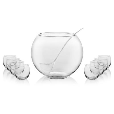 Libbey Selena 10pc Glass Punch Bowl and Glasses Set