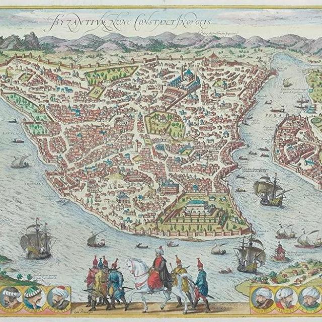 Ottoman Empire Illustrated Decorative Antique Style Travel World Map with Cities in Detail Map Posters for Wall Map Art Wall Decor Geographical Illustration Cool Wall Decor Art Print Poster 36x24