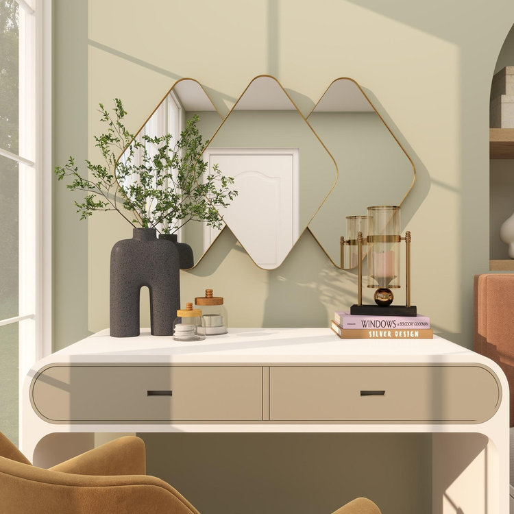 CosmoLiving by Cosmopolitan, Golden Contemporary Triple Diamond
