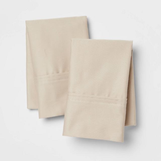 Standard 400 Thread Count Solid Performance Pillowcase Set True Khaki - Threshold™