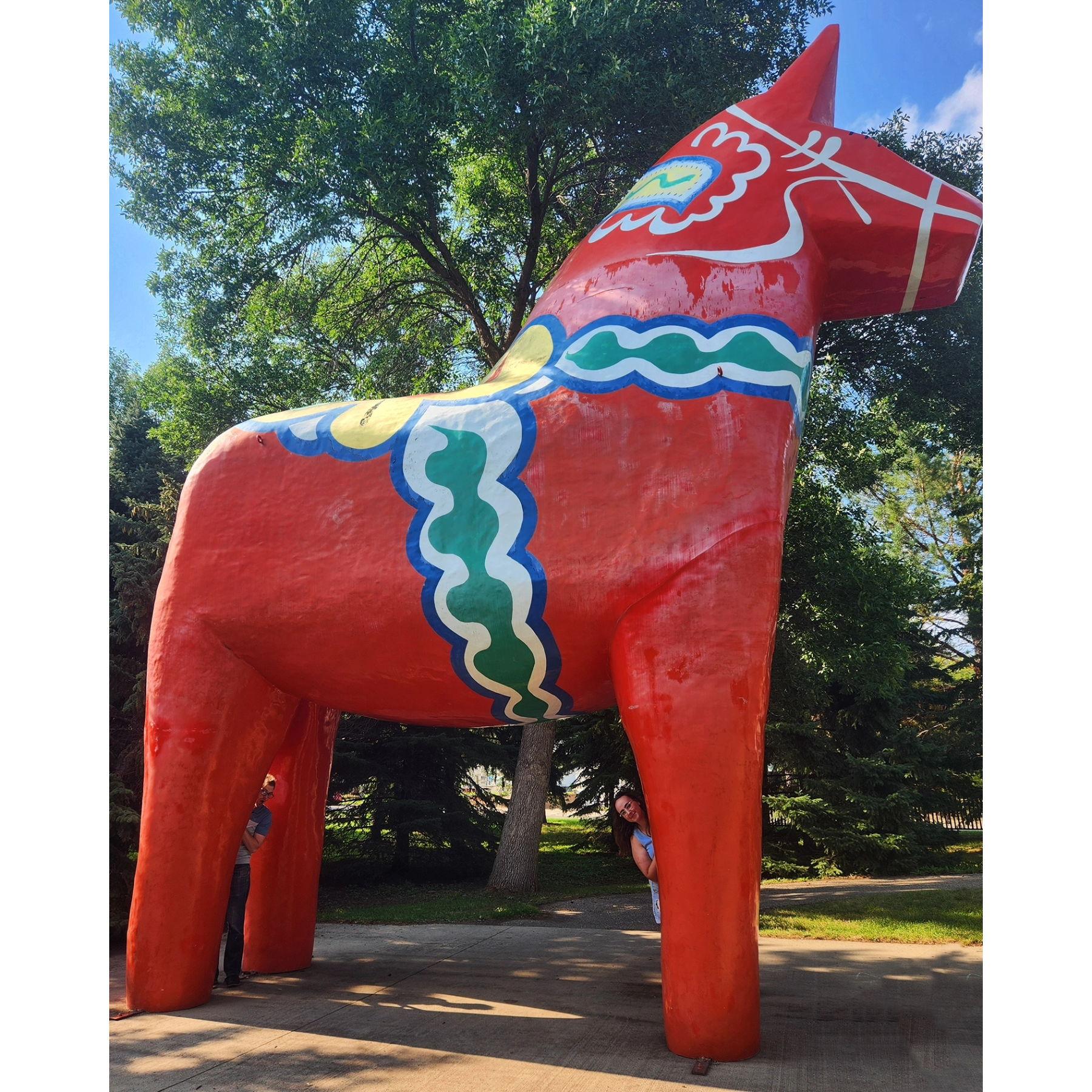 This giant Swedish "Dala" horse is located in Minot, ND, where Samantha and Ethan's best friends live. They visited them in 2024.