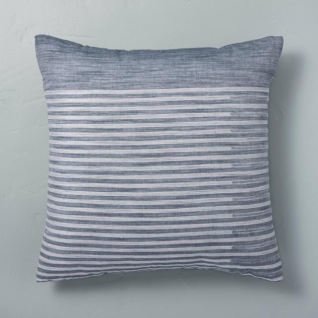 18" x "18 Faded Stripe Throw Pillow Faded Blue - Hearth & Hand™ with Magnolia