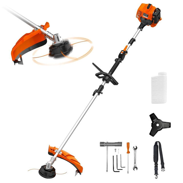 New 26CC Gas Powered Weed Wacker, 2-Cycle Engine String Trimmer with Easy Start, Comfortable Handle & Shoulder Straps for Garden Lawn and Edge Trimming