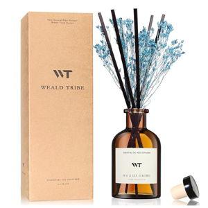 WEALD TRIBE Flower Reed Diffuser Set Cashmere Vanilla Scent for Bathroom Air Fresheners | 4.0 fl oz Essential Oils with Sticks Home Fragrance Defusers | House Bedroom Office Shelf Decor & Gift