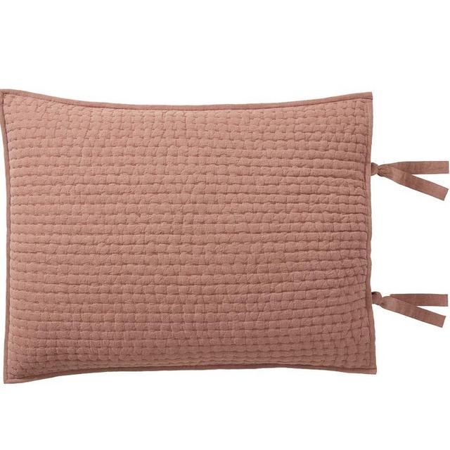 Brick Pick-Stitch Handcrafted Cotton/Linen Quilted Sham, Standard