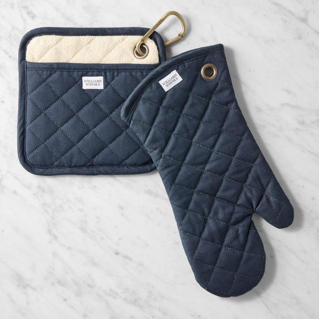 Williams Sonoma Grilling Oven Mitt & Potholder Set, Navy