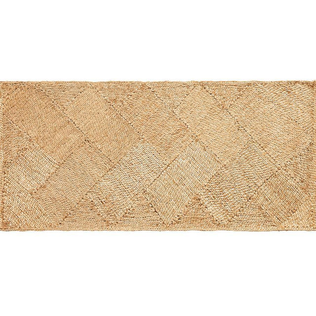Salvino Diamond Jute Doormat, 24" x 57", Natural