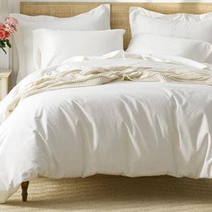 Premium Cool Supima® Cotton Percale Deep Pocket Bed Sheet Set - Cream, Queen