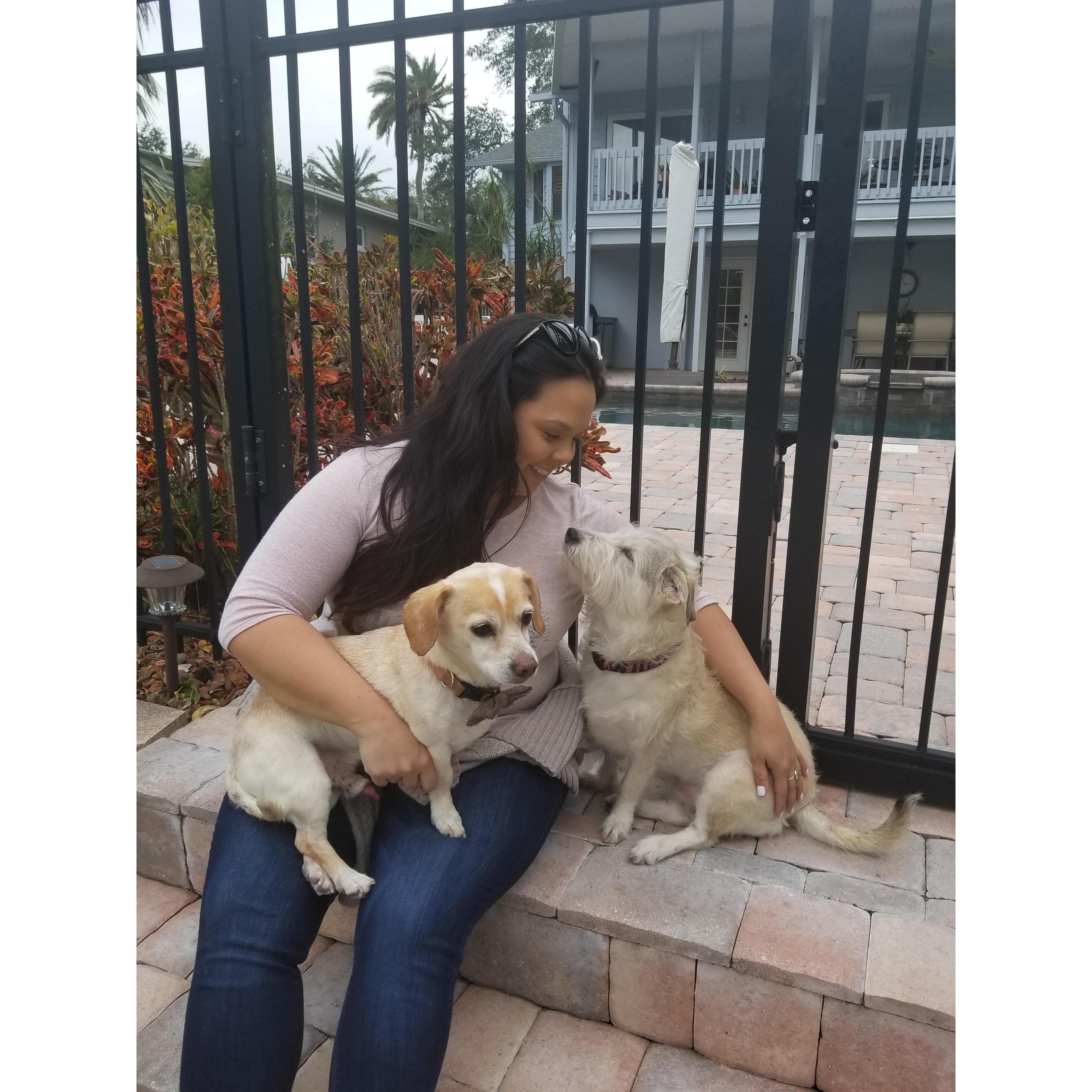 we had to add a photo with the furry members of the family
