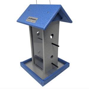Songbird Haven Hopper Feeder - Blue & Gray