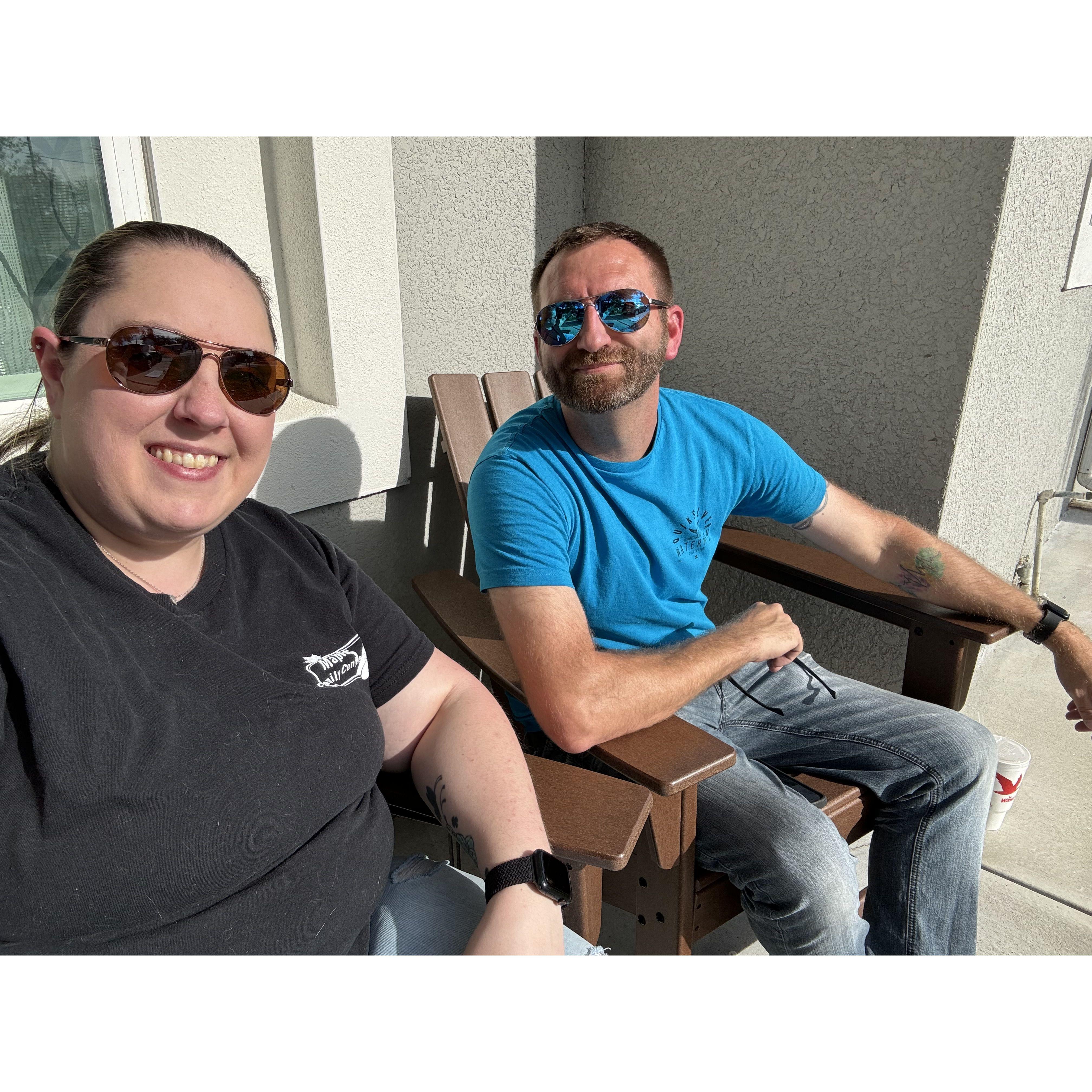 Enjoying Our New Patio Chairs March 2024