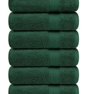 Ample Decor Hand Towel 18 X 28 Inch 600 GSM 100% Cotton Soft Premium Quality, for Hotel, Bathroom, Spa, Daily Use, Gym - Christmas Green - Pack of 6