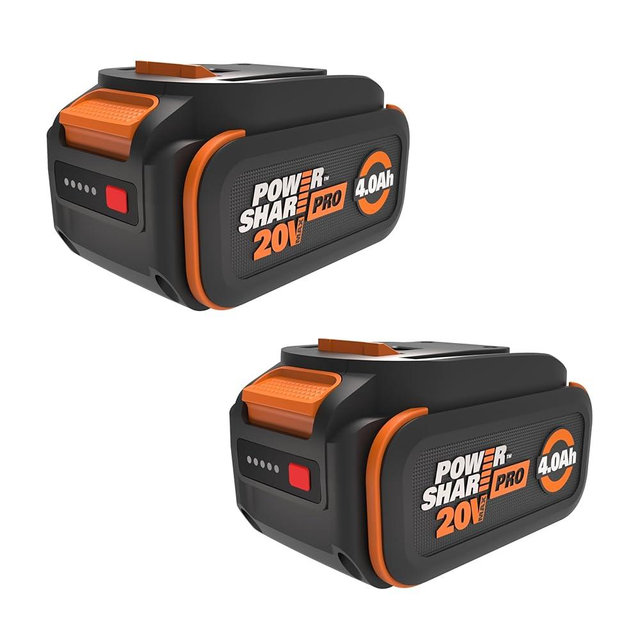 WORX 20 V Lithium-ion Battery 4.0 Ah PowerShare Pro 2 pcs WA3674.2
