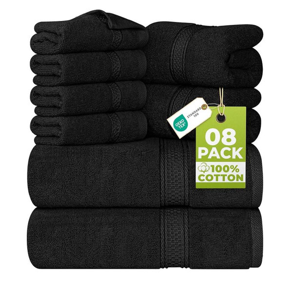 Utopia Towels 8 Piece Set (Black)