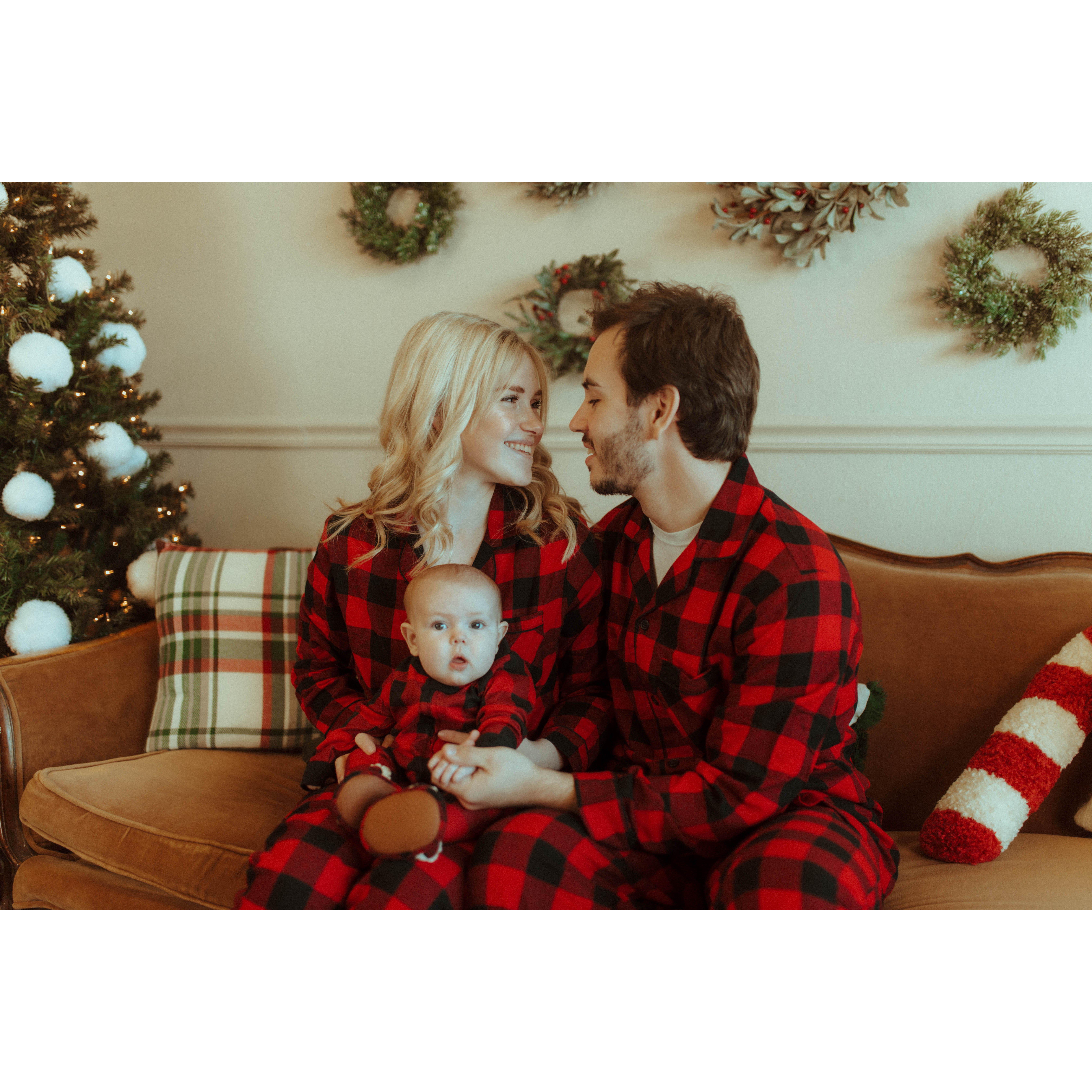 Our Christmas photos for our first year with Kennedy