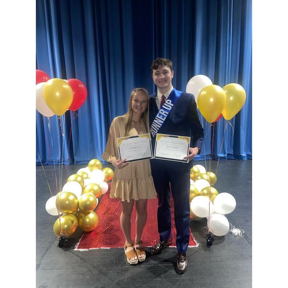 Adrian winning best Talent at Mister Lander