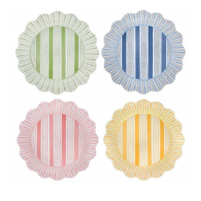 Juliska Cabana Stripe Melamine Dinner Plate, Set of 4