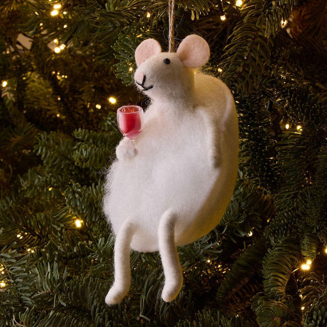 Drinking Felt Mice White