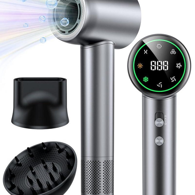 Hair Dryer,160000 RPM High Speed Blow Dryer with 200 Million Negative Ionic, Low Noise Thermo-Control Professional Hair Dryer with Diffuser and Nozzle,Portable Hair Blow Dryer for Home Travel