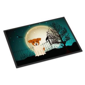 18 in. x 27 in. Indoor/Outdoor Halloween Scary Jack Russell Terrier Door Mat