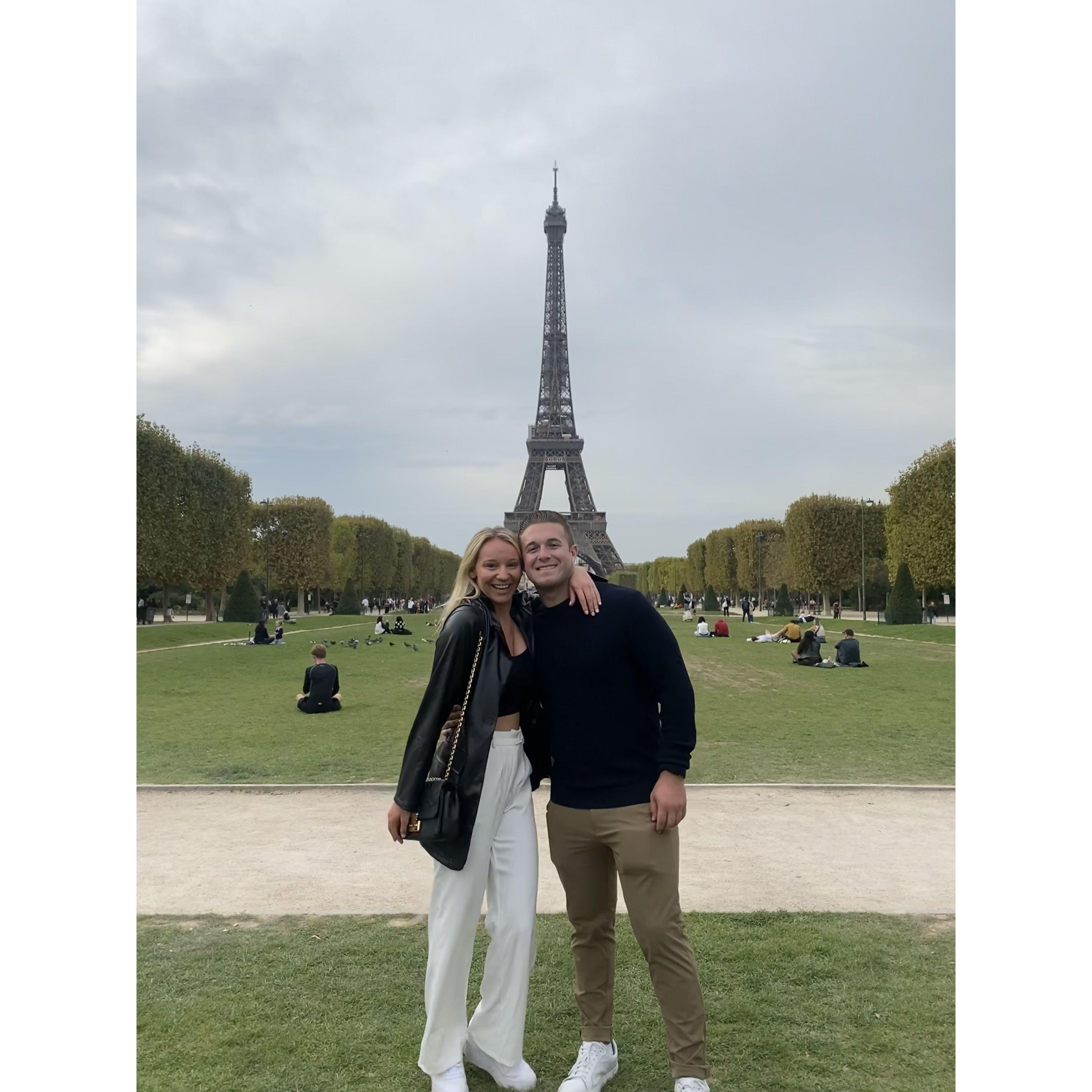 2022 Paris, France-- Dylan told Allyson a slew of fun facts about the Eiffel Tower (she remembers none)