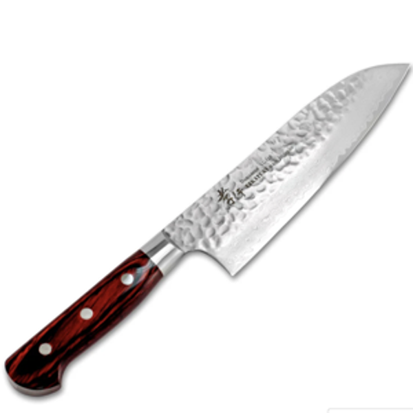 Sakai Takayuki Damascus Hammered VG-10 Santoku 180mm (7.1")