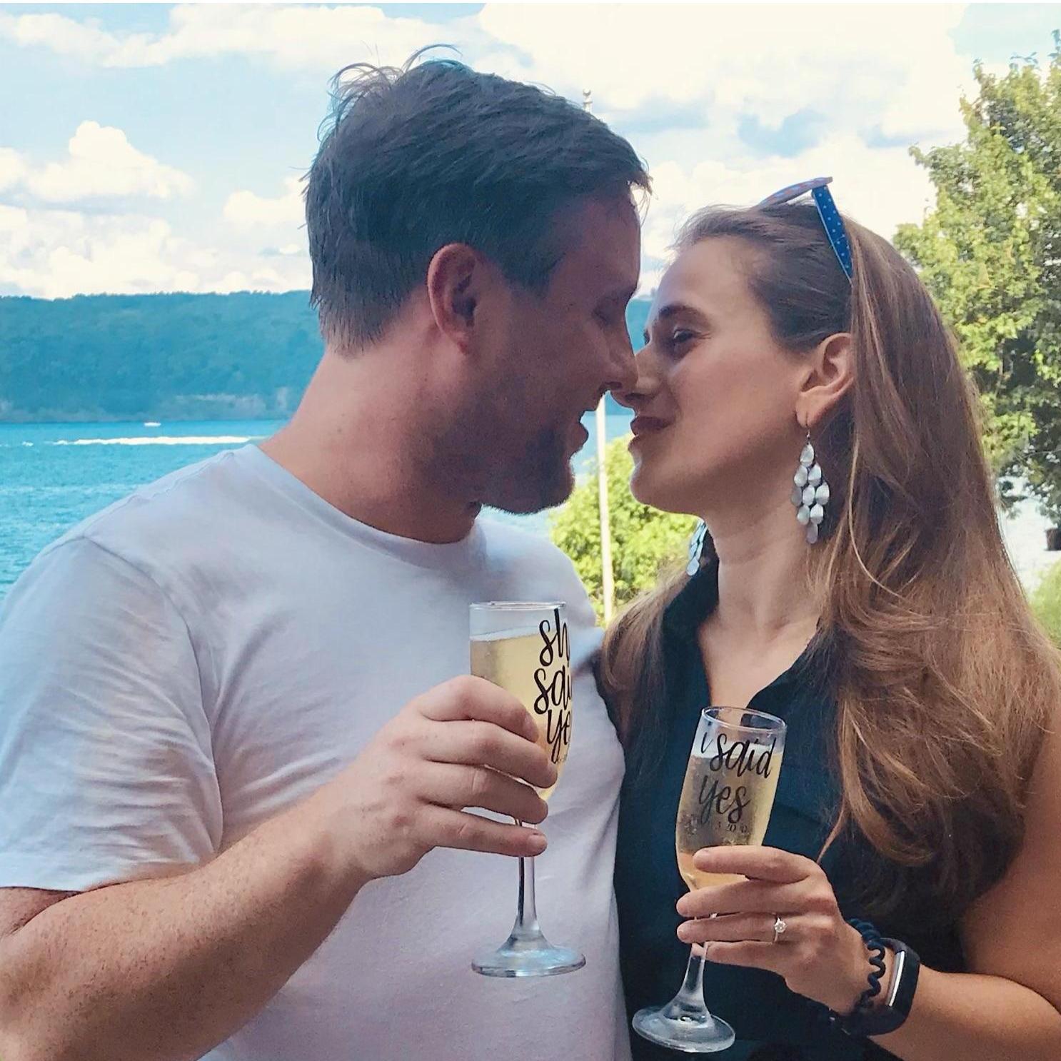 7.3.2020: A toast to our engagement at Ithaca, NY