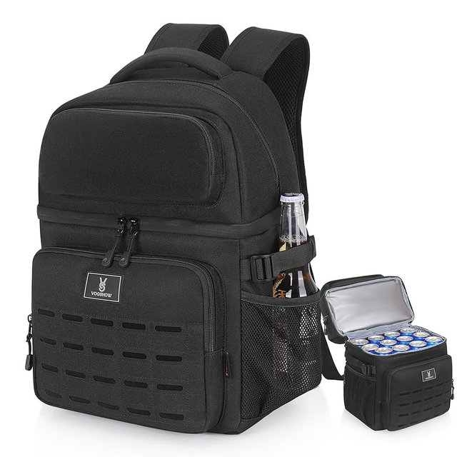 Insulated Double Deck Cooler Backpack for Men Women, 36 Cans Large Leakproof Cooler Bag for Camping, Hiking, Picnic, Fishing, Beach, Travel