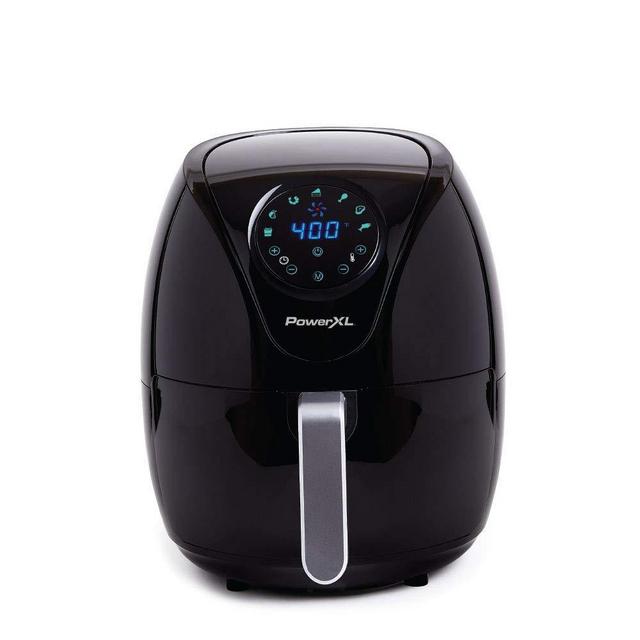 PowerXL Air Fryer Maxx 4 QT , Special Edition 2021, Extra Hot Air Fry, Cook, Crisp, Broil, Roast, Bake,, High Gloss Finish, Black (4 Quart)