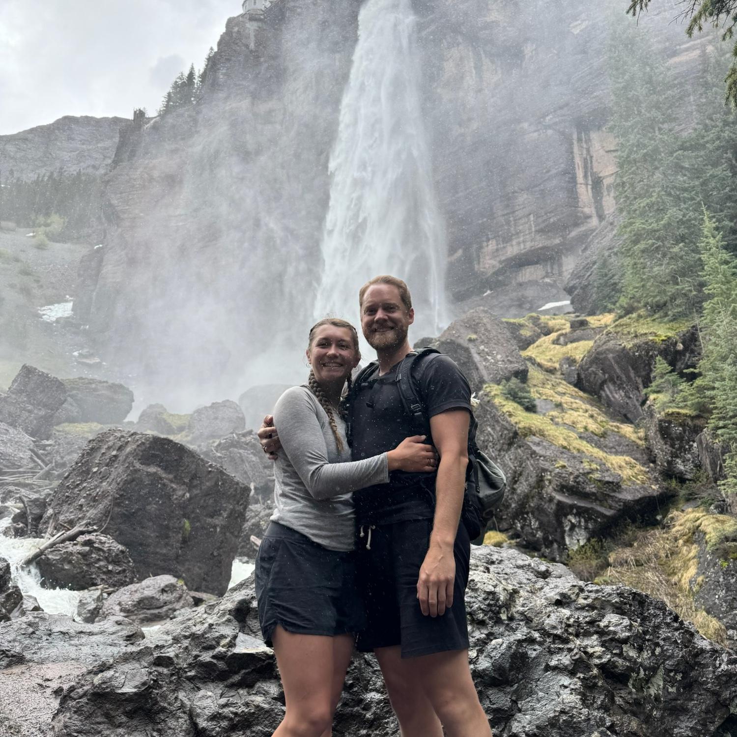 Bridal Veil Falls 3 years later! (See earliest selfie for our first time visiting these falls). June 2025