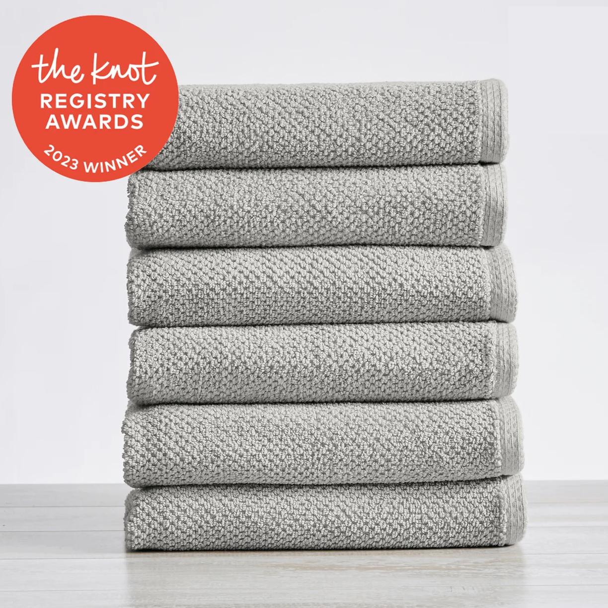 6 Pack Cotton Textured Hand Towels - Acacia Collection