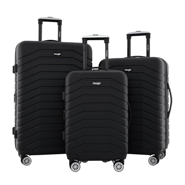 Wrangler Tahoe 3 Piece Spinner Luggage Set, Black