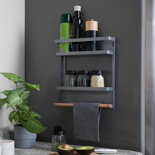 Metal Magnetic Organizer with Towel Rack