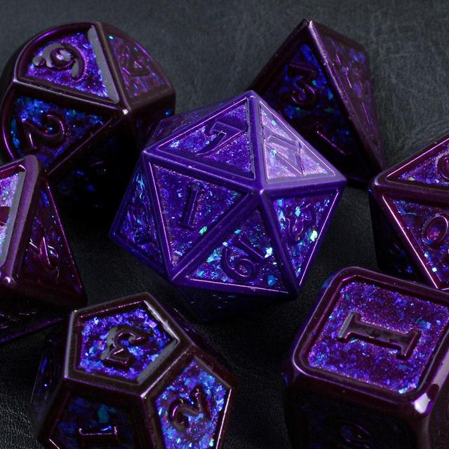 Purple Astro light DnD Metal Dice Set For...