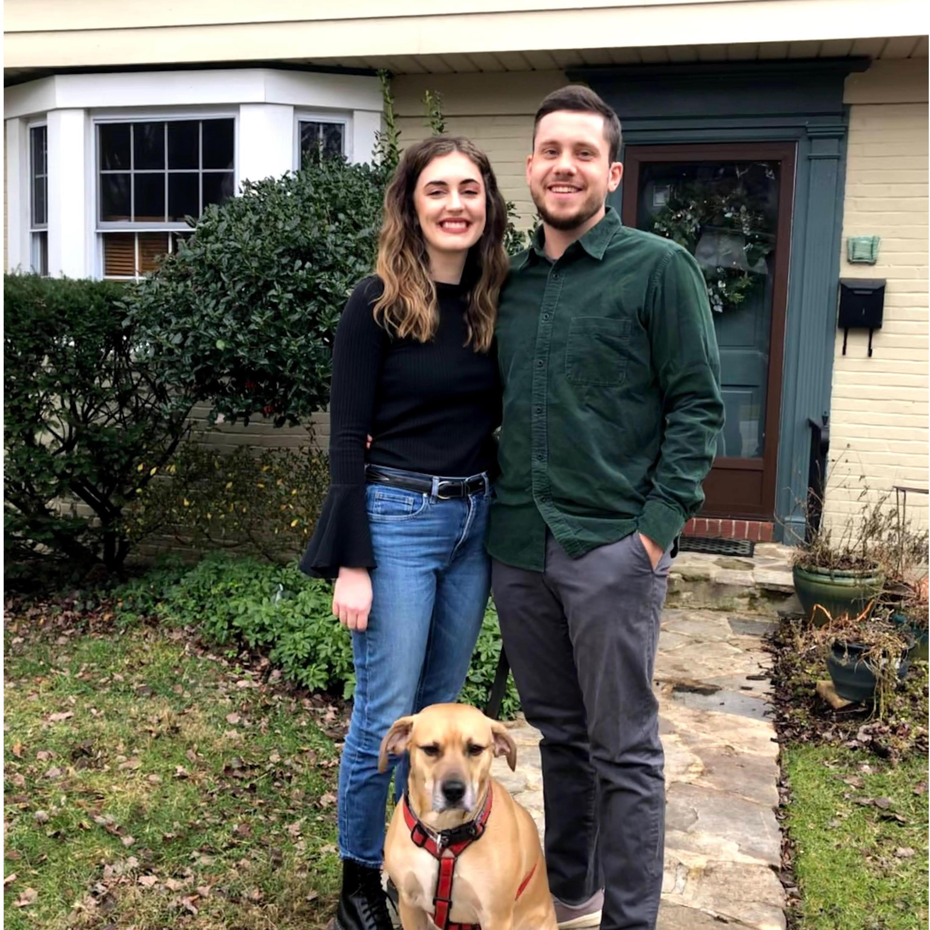Christmas in front of our house in Towson, MD, 2021