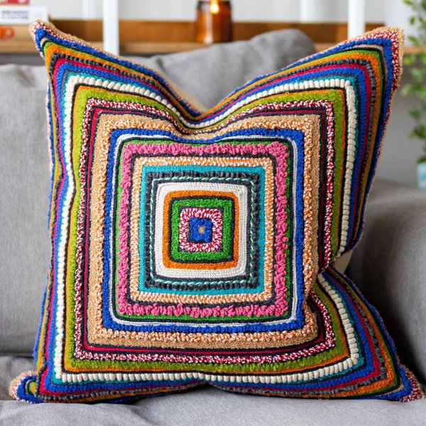 Ziggy Organic Cotton Abstract Throw Pillow
