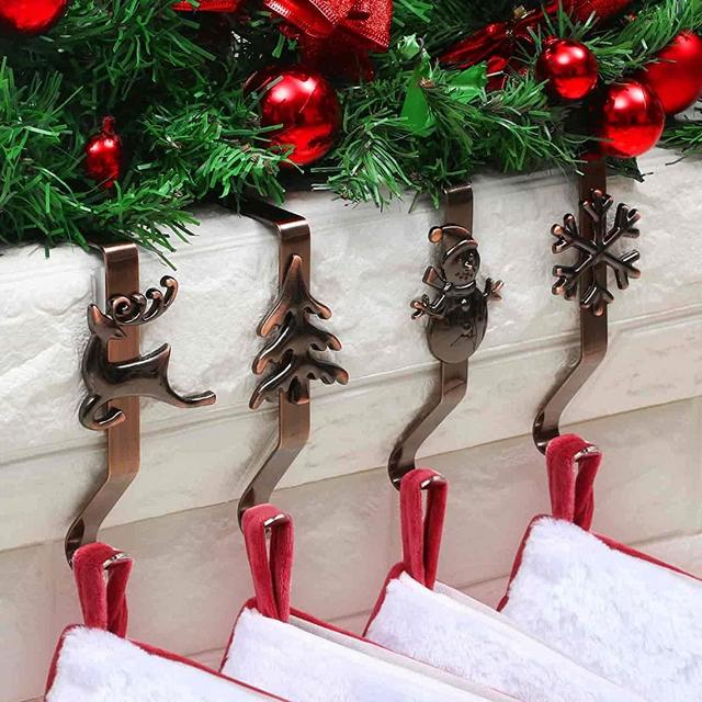 OUFINI Stocking Holders for Mantle - Christmas Stocking Holder for Mantle Christmas Stocking Hangers for Mantel Stocking Hooks for Fireplace Stocking Holders Stocking Hanger for Christmas Decoration