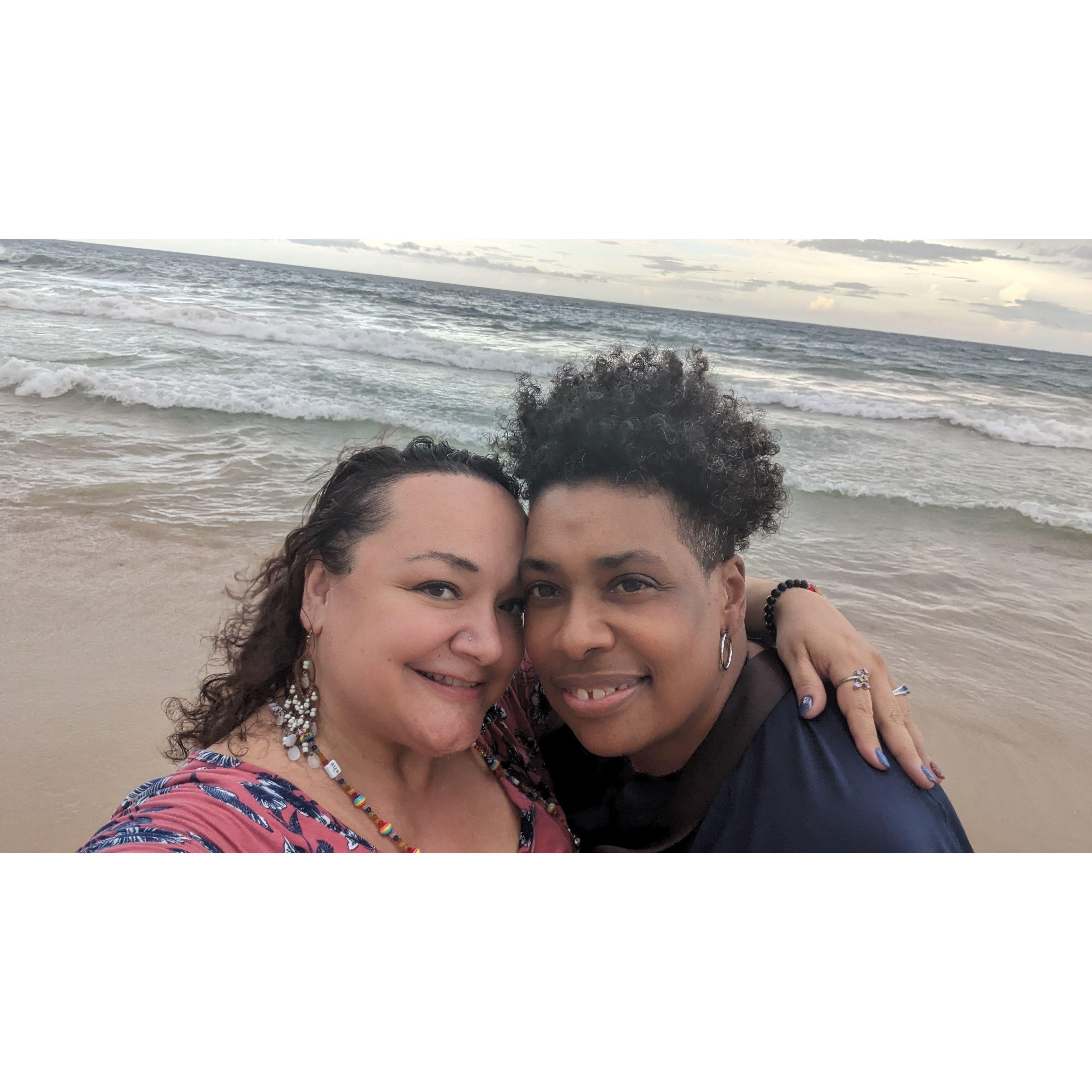 Us on the beach in Puerto Rico!! Nov 2023  - My B-Day Trip!