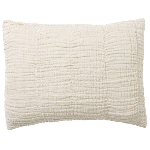 Cloud Handcrafted Cotton/Linen Sham, Standard, Flax