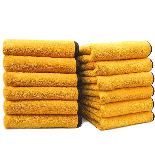 SoLiD 12 Pack Multipurpose Plush Microfiber Edgeless Cleaning Towel for Household, Auto Washing, Car Drying, Detailing